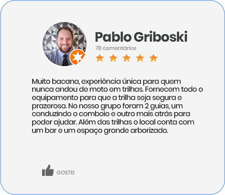 Muito bacana, experiência única para quem nunca andou de moto e